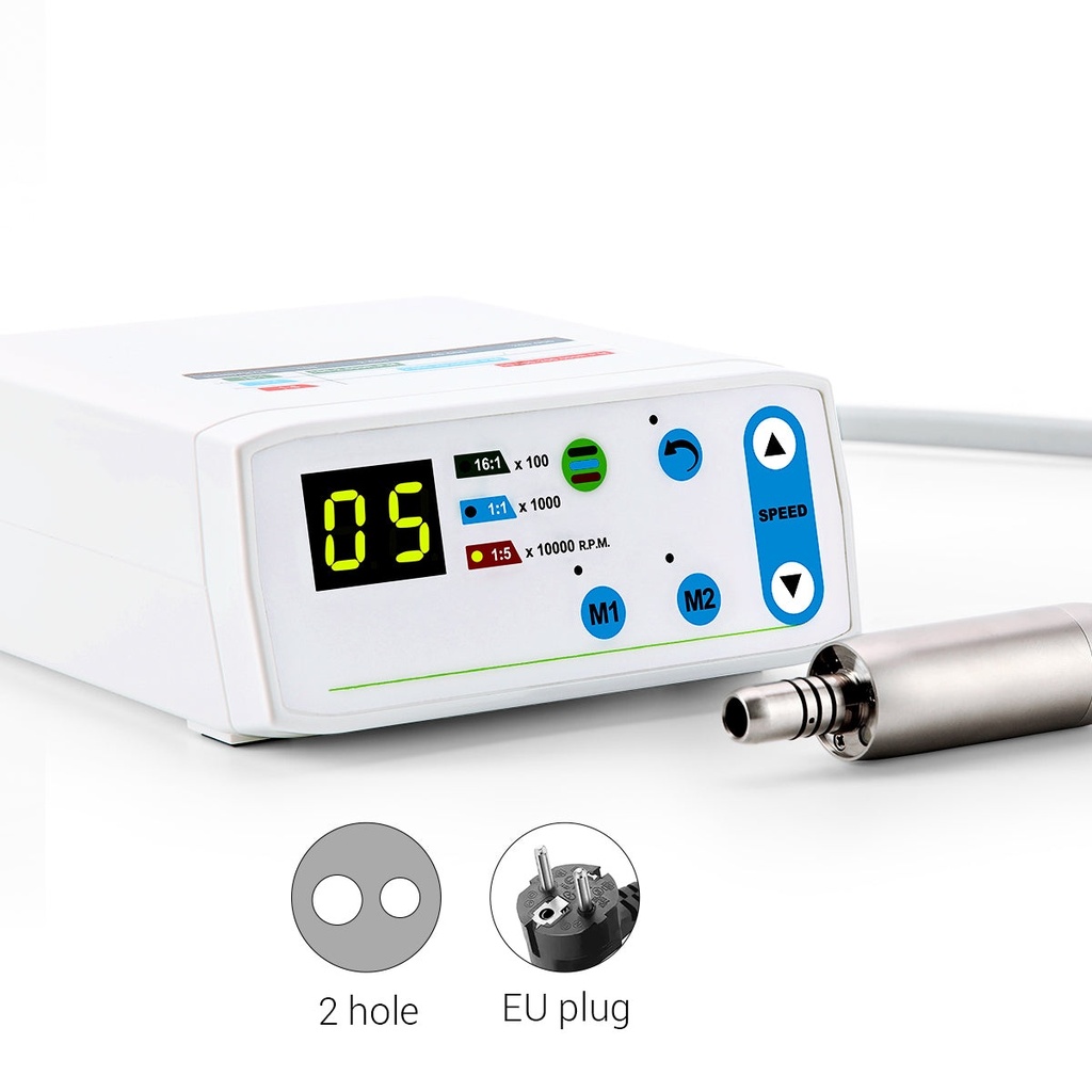 Dental LED Brushless Electric Micro Motor Internal Spray 1:1/1:5/16:1 4/2 Hole (2 Hole / EU Plug)