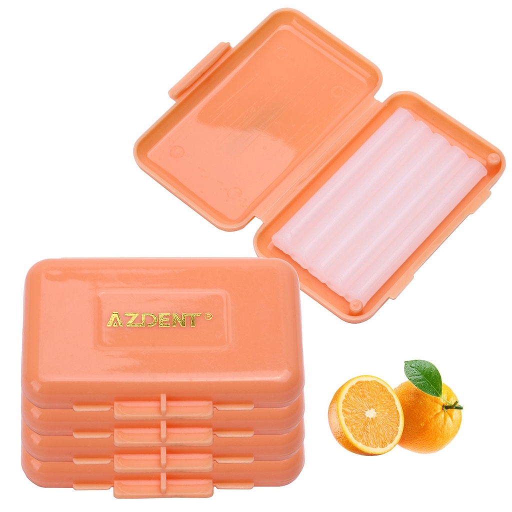 Orthodontic Wax Scented Orange 5 Strips/Box. White Wax Strips (10 Boxes / Orange)