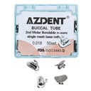 Buccal Tube 2nd Molar Bondable Split Non-Convertible Roth 0.018 50Sets/Bx