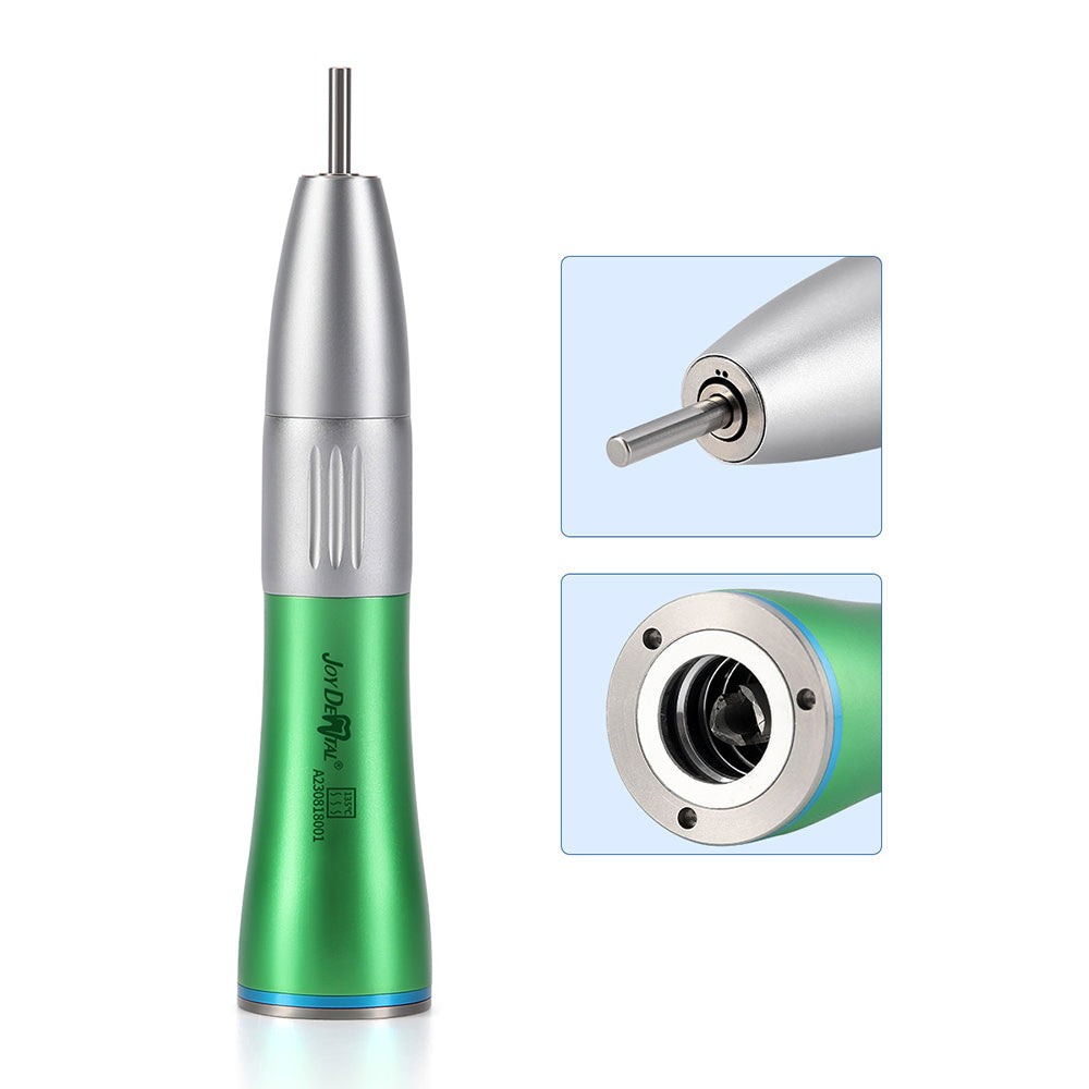 Dental Inner Water Low Speed Handpiece Contra Angle/ Air Motor/ Straight Handpiece Color Green 4 Hole (Full Kit (Contra Angle+Air Motor+Straight Handpiece) / 1 Pc)