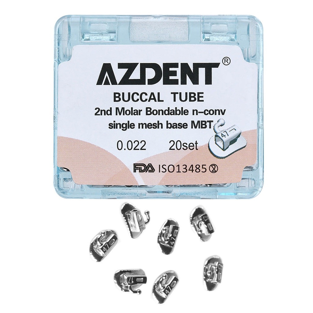 Buccal Tube 2nd Molar Bondable Split Non-Convertible MBT 0.022 20Sets/Bx (2nd Bondable Non-Conv Split / MBT 0.022 U1L1 / 1 Box (80 PCS))