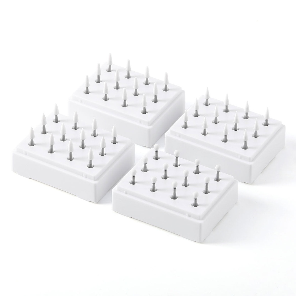 Dental Fine Polishing Kit White Stones FG Burs For High Low Speed Handpiece 12pcs/Kit (Flame / 1 Kit)