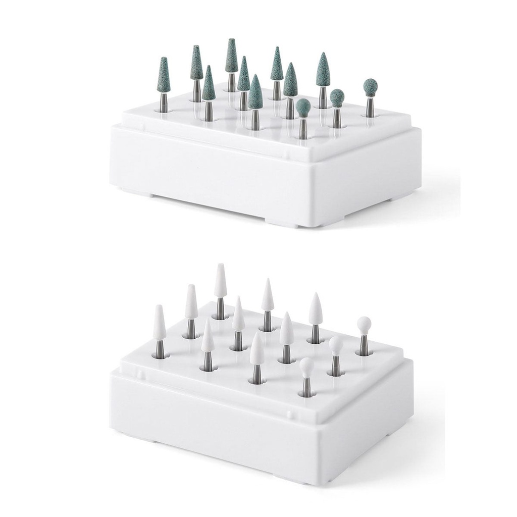 Dental Polishing Kit Coarse / Fine FG Burs For High Low Speed Handpiece White / Green Stones 12pcs/Kit (Green (Coarse) / 1 Kit)