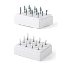 Dental Polishing Kit Coarse / Fine FG Burs For High Low Speed Handpiece White / Green Stones 12pcs/Kit