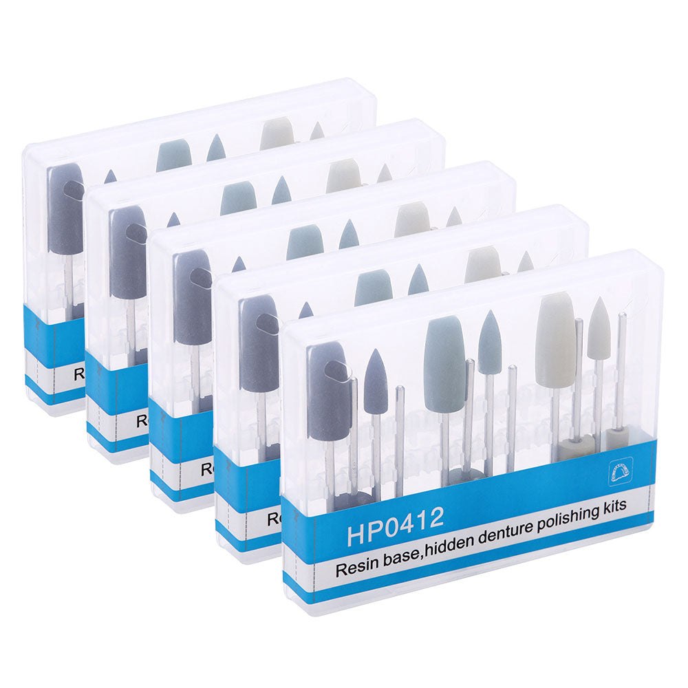 Dental Diamond Burs Hidden Resin Base Polishing Kit for Low Speed HP 0412 12pcs/Box (1 Box)
