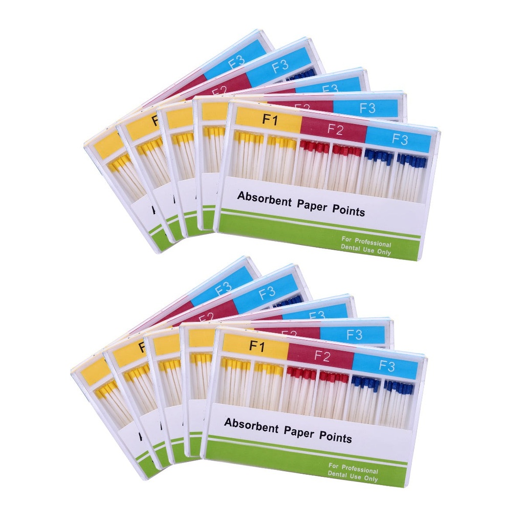 Absorbent Paper Points F Series Mixed F1 F2 F3 100/Box (Mixed F1-F3 / 10 Boxes)
