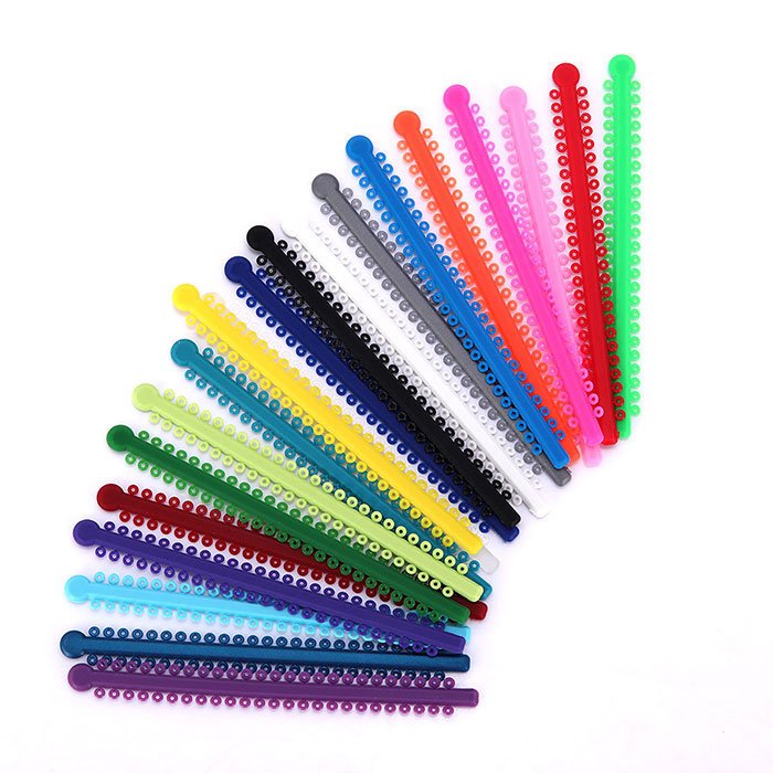 Dental Orthodontic Elastic Ligature Ties 7 Colors