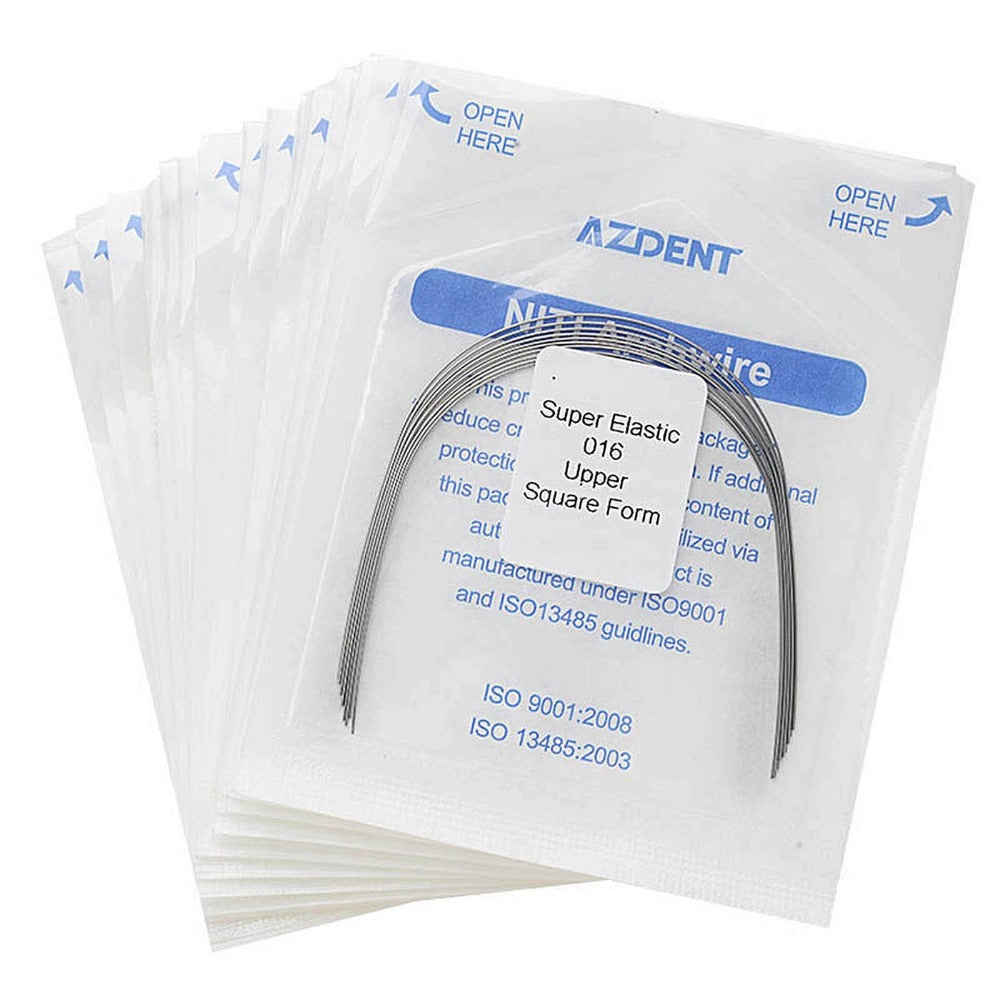 Archwire NiTi Super Elastic Square Round 0.016 Upper 10pcs/Pack (Square Round / 0.016 Upper / 10 Packs (100 wires))