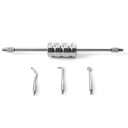 Dental Stainless Steel Manual Crown Remover Kit with 3 Attachments Tips
