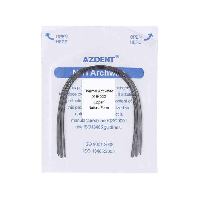 Thermal Active NiTi Archwire Natural Form Rectangular 0.016 x 0.022 Upper 10pcs/Pack