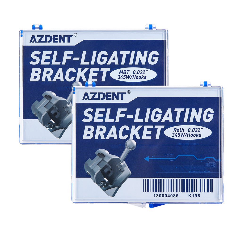 Metal Self-Ligating Brackets with Buccal Tube Roth/MBT 3-4-5 Hook 28pcs /kit (MBT .022 / Hooks 3-4-5 / 1 Box)