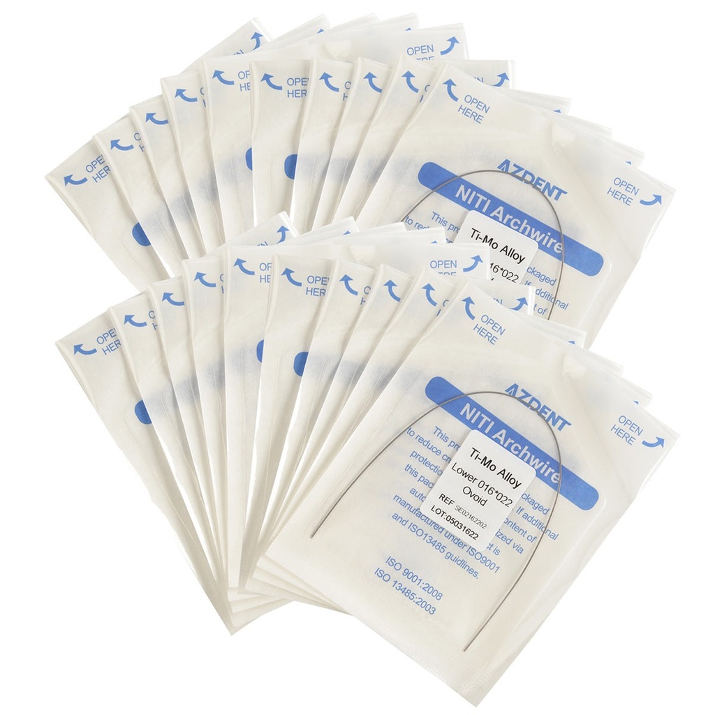 Arch Wire TMA Beta Ti-Mo Alloy Ovoid Rectangular 0.016 x 0.022 Lower 1pc/Pack (Ovoid Rectangular / 0.016 x 0.022 Lower / 10 Packs (10 wires))