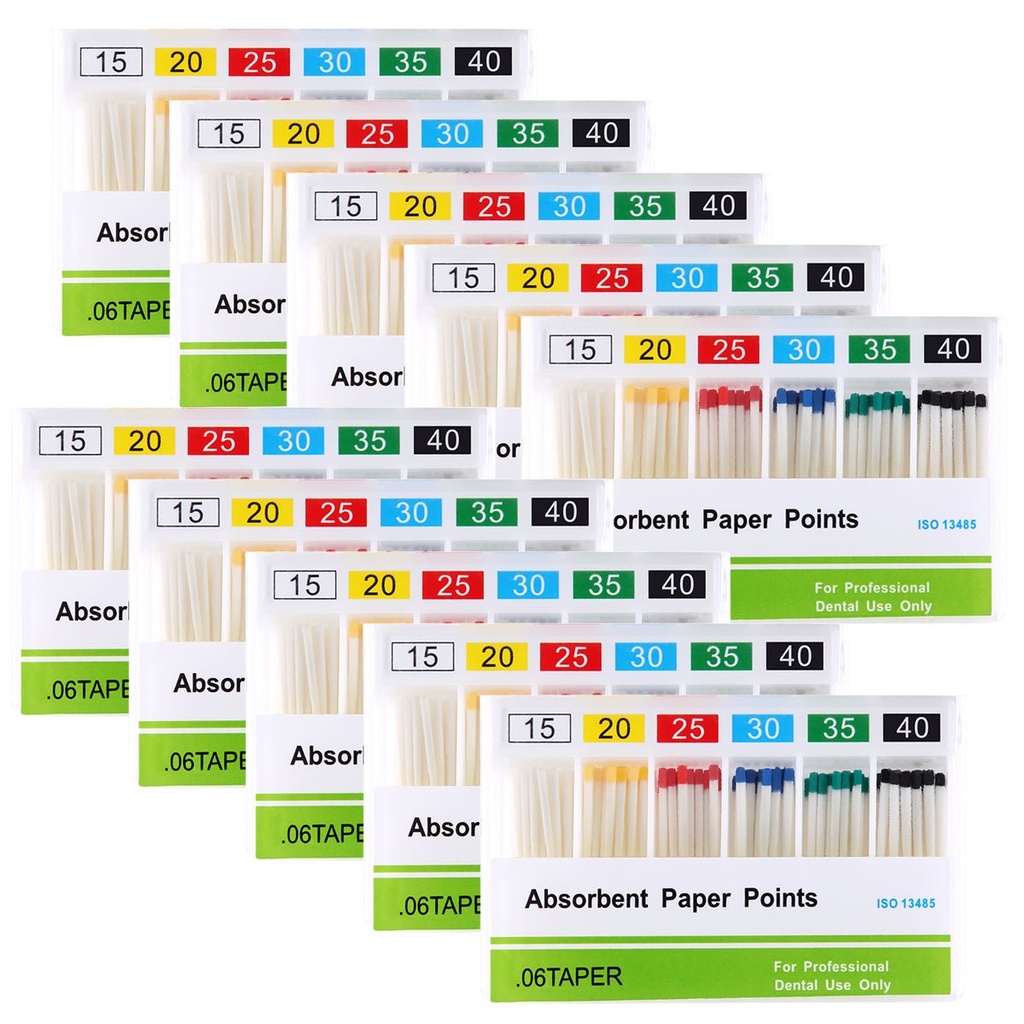 Absorbent Paper Points #15-40 Taper Size 0.06 Color Coded 100/Box (0.06 / #15 / 1 Boxes)