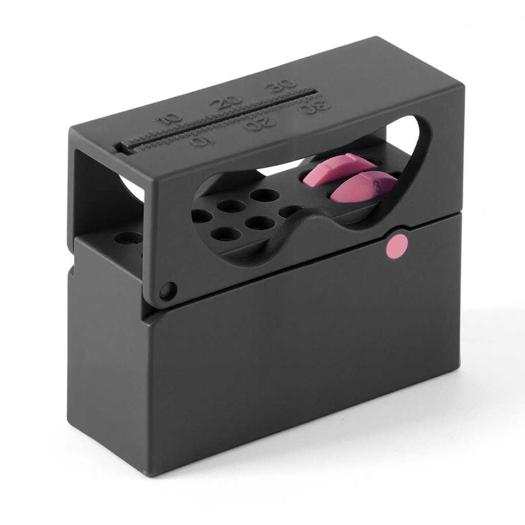 Dental 10 Holes Endo Files Disinfection Box With Memory Holder & Measuring Counter (Black / 1 Pc)