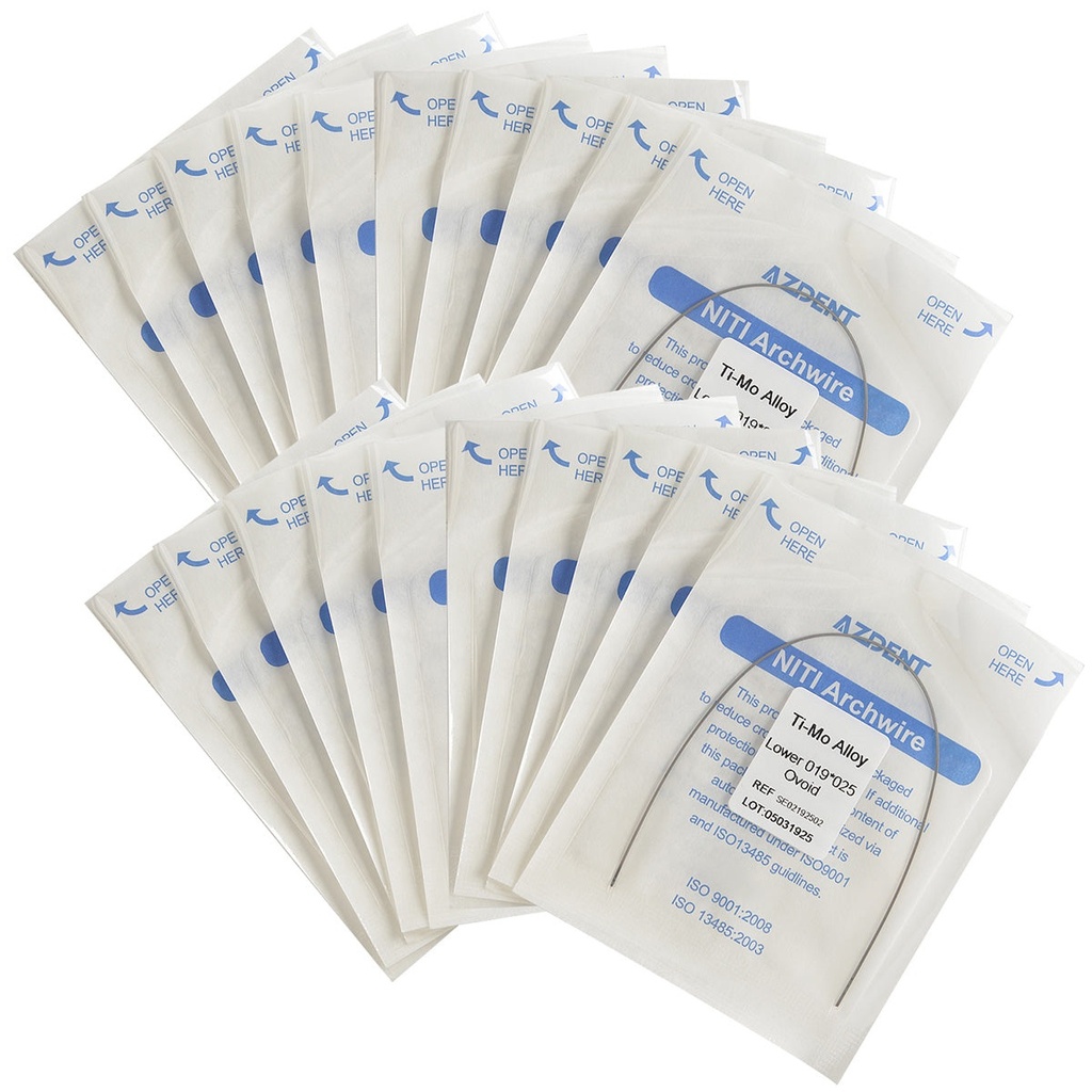 Arch Wire TMA Beta Ti-Mo Alloy Ovoid Rectangular 0.019 x 0.025 Lower 1pc/Pack (Ovoid Rectangular / 0.019 x 0.025 Lower / 10 Packs (10 wires))