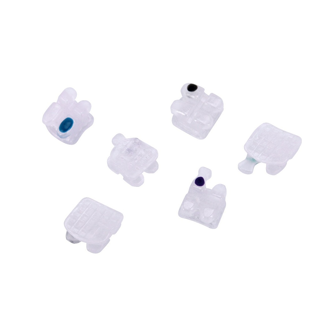 Ceramic Brackets Mesh Base MBT .022 345/Hooks 20pcs/Box (MBT .022 / Hooks 3-4-5 / 1 Box(20pcs))