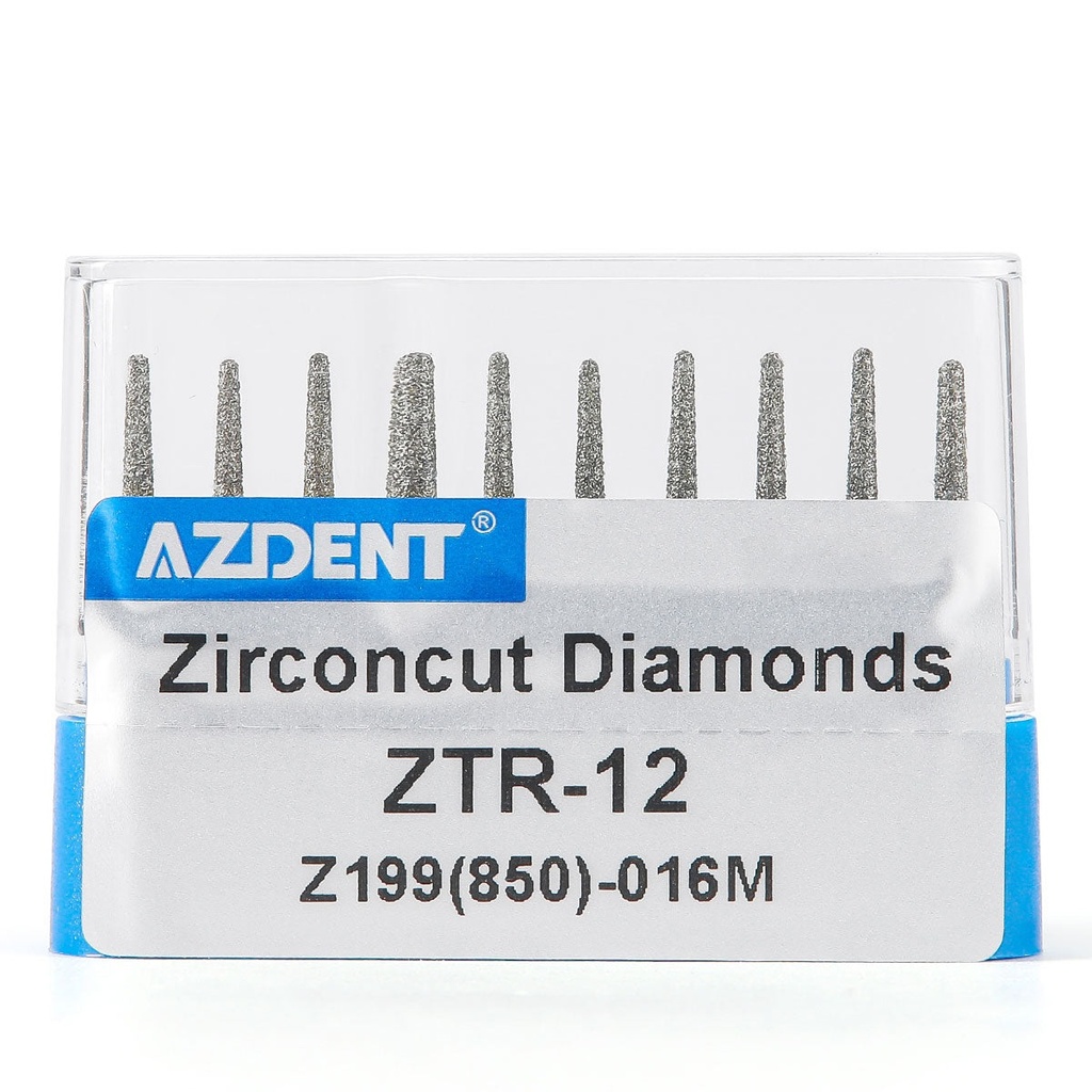 Dental Diamond Burs FG Cutting Zirconia Ceramic Round End Taper for High Speed Handpiece 10pcs/Box (Round End Taper / Z199-016M / 10 Packs)