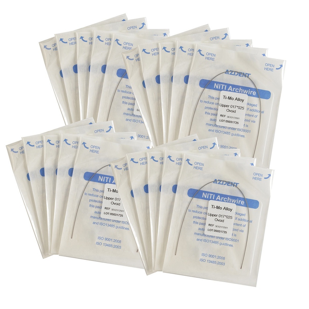 Arch Wire TMA Beta Ti-Mo Alloy Ovoid Rectangular 0.017 x 0.025 Upper 1pc/Pack (Ovoid Rectangular / 0.017 x 0.025 Upper / 10 Packs (10 wires))