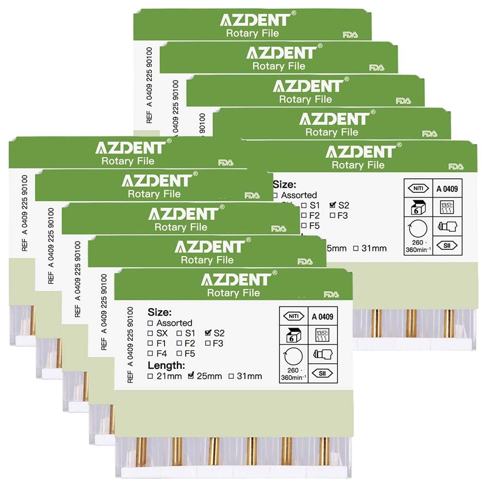 Dental NITI Rotary Engine Files Heat Activated 25mm S2 6pcs/Pk (Rotary NiTi / S2 25mm / 1 Pack(6pcs))