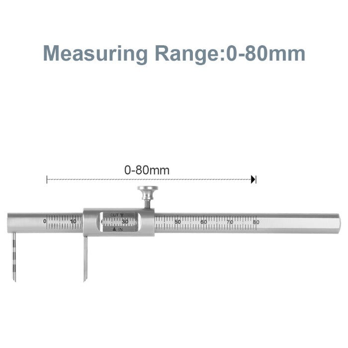 Dental Implant Measuring Gauge Orthodontic Sliding Caliper Double Scale Round 0-80mm (1 Pc)