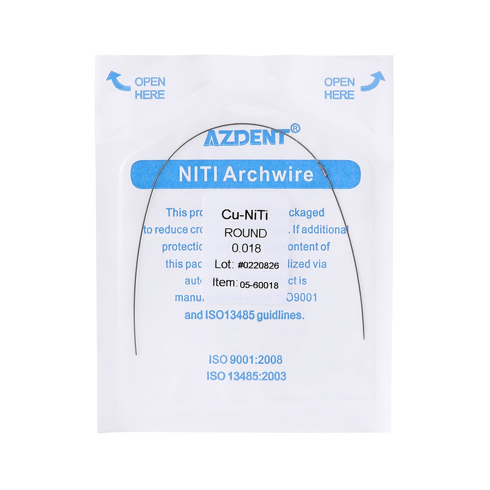 Dental Copper Cu-NiTi Arch Wire Round 35˚ Super Elastic With Stops Preformed Full Sizes 1pc/Pack