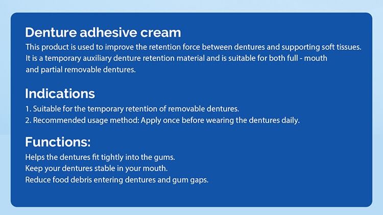 Denture Adhesive Cream 40g All Day Hold Non-Zinc Formula False Teeth Glue (1 Pc)