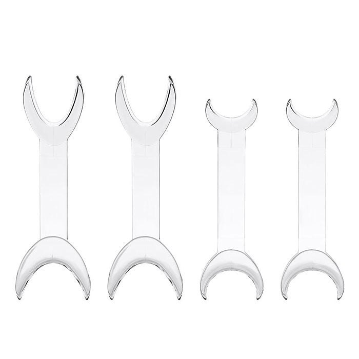 Dental T-Shape Double Head Cheek Retractors Mouth Opener Large & Small Black/Transparent 4Pcs/Set (Black / 1 Set)