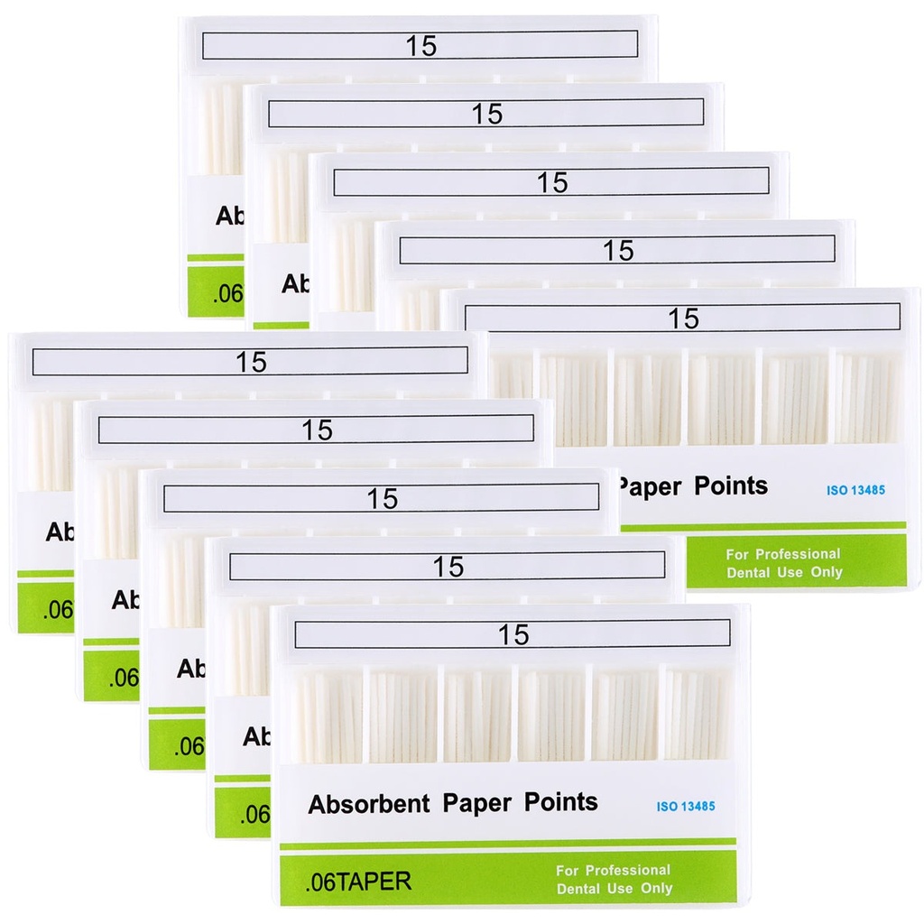 Absorbent Paper Points #15 Taper Size 0.06 100/Box (0.06 / #15 / 1 Boxes)