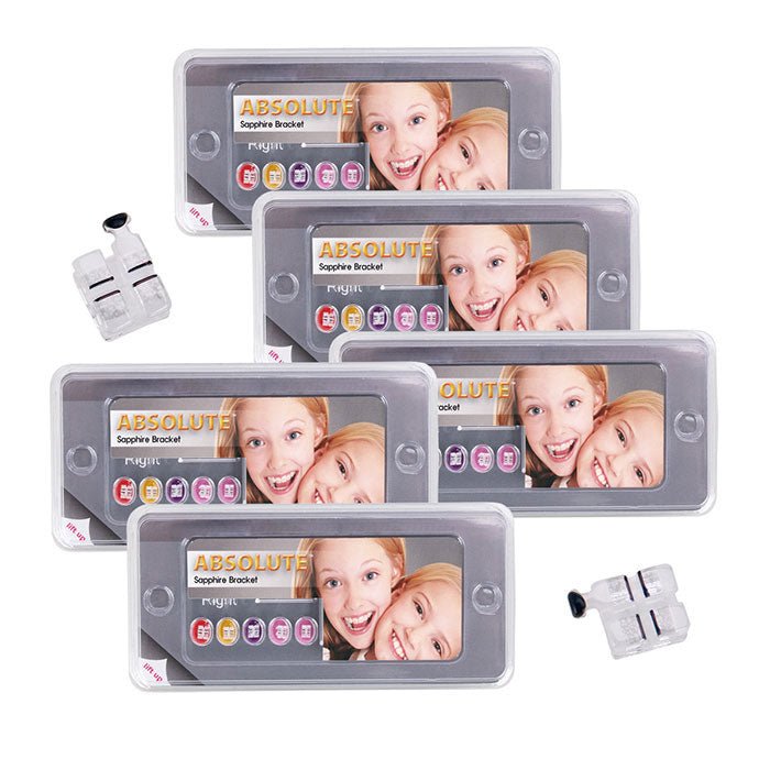 Dental Ceramic Bracket Monocrystalline Sapphire Mini Roth .022 Hooks on 345 20pcs/Box (Roth .022 / Hooks 3-4-5 / 1 Box)