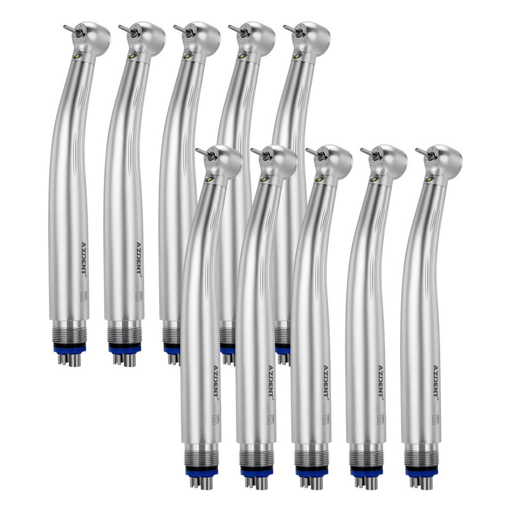 High Speed Handpiece Torque Head Push Button E-generator LED Triple Water Spray Ceramic Bearings 4 Hole