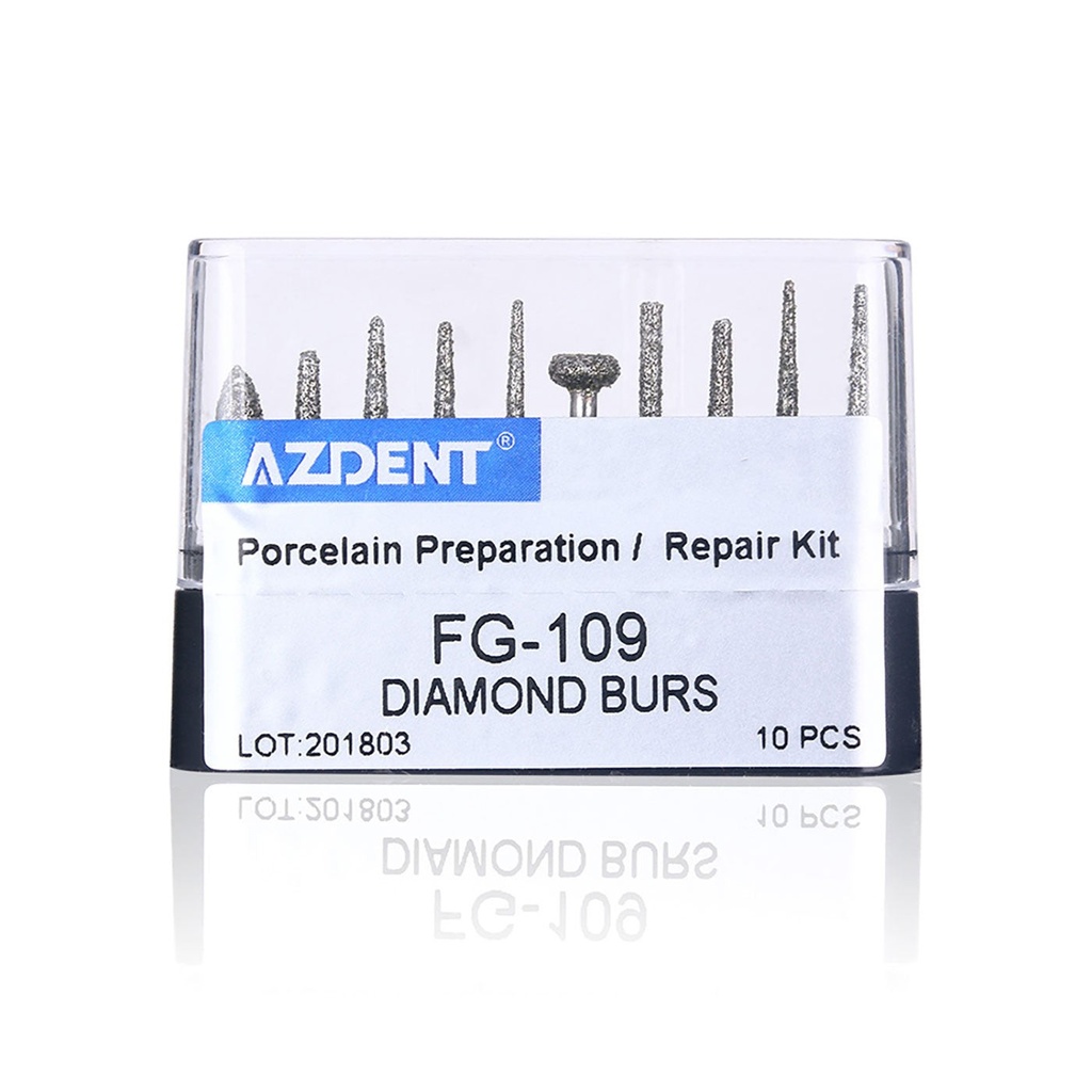 Dental Diamond Bur FG-109 Porcelain Preparation / Repair Kit 10pcs/Kit (Porcelain Preparation / Repair Kit / FG-109 / 10 Kits)