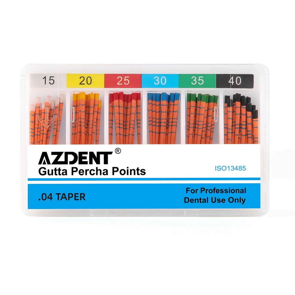 Gutta Percha Points With Scale #15-40 Taper Size 0.04 Color Coded 60/Box (0.04 / #15-40 / 1 Box)
