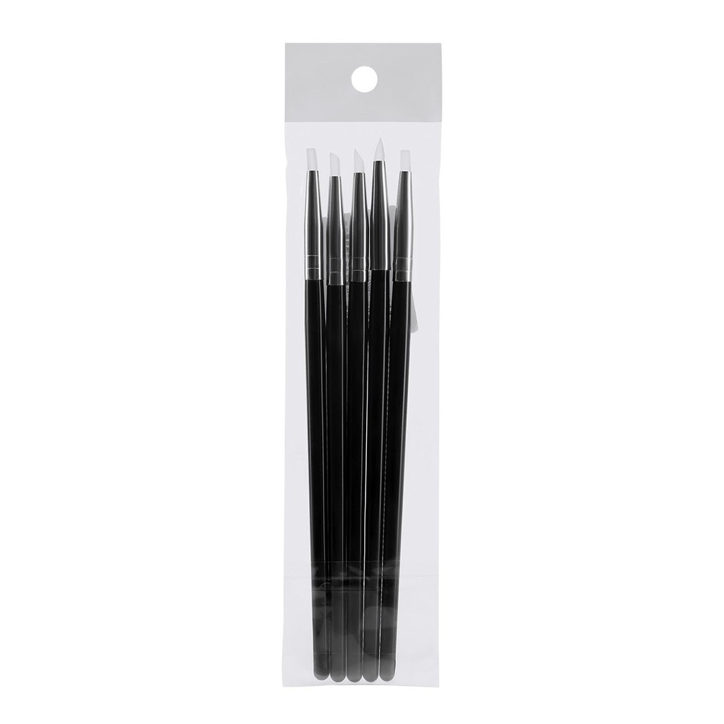 Dental Porcelain Brush Pen Composite Cement Porcelain Silicone Shaping Smoothing Removing 5pcs/Bag (Black / 1 Bag)
