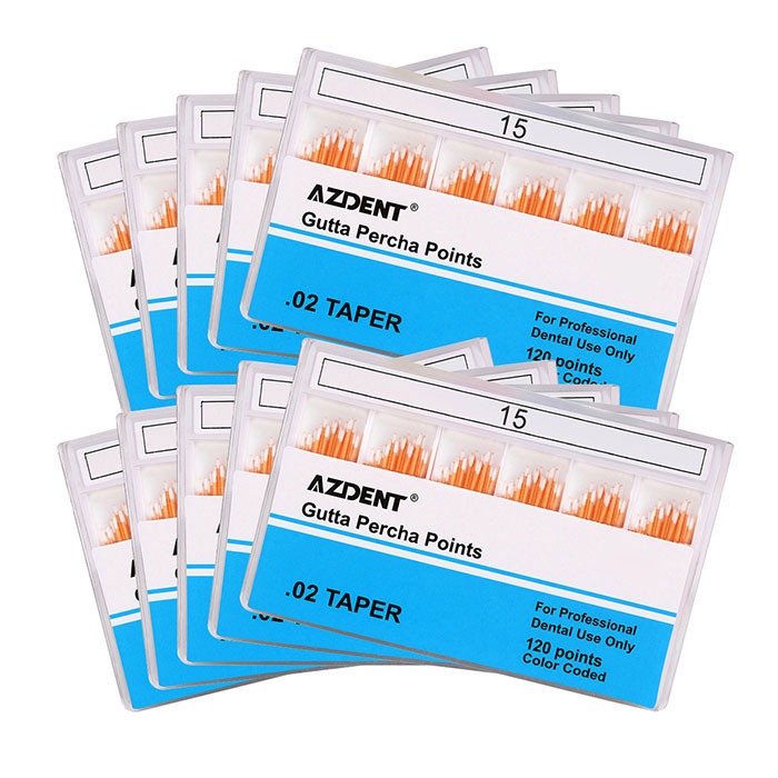 Gutta Percha Points #15 Taper Size 0.02 Color Coded 120/Box