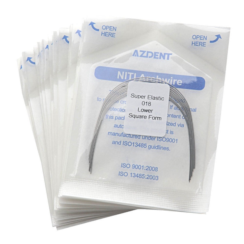 Archwire NiTi Super Elastic Square Round 0.018 Lower 10pcs/Pack (Square Round / 0.018 Lower / 10 Packs (100 wires))