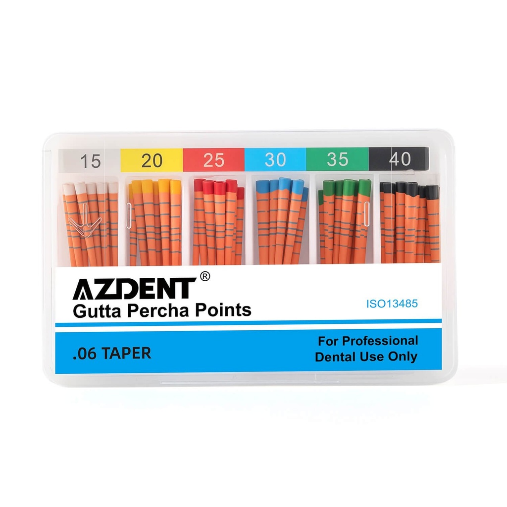 Gutta Percha Points With Scale #15-40 Taper Size 0.06 Color Coded 60/Box