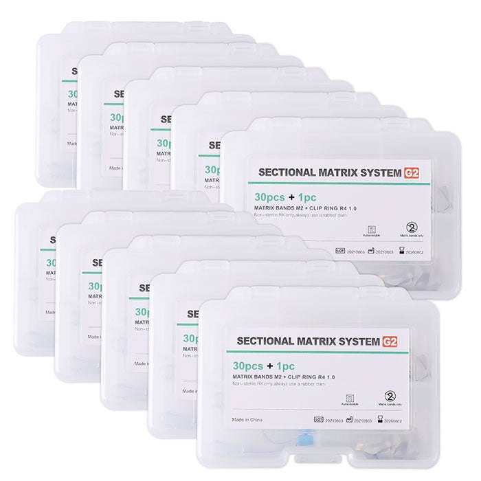 Dental Sectional Contoured Metal Matrices Matrix Refill G2 30pcs Bands And 1 Clip