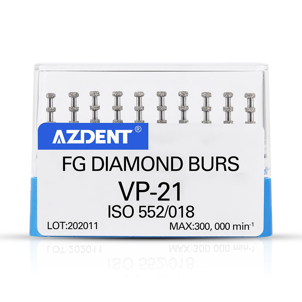 Dental FG Diamond Burs VP-21 Depth Marking 10pcs/Box (Round / VP-21 / 10 Boxes)
