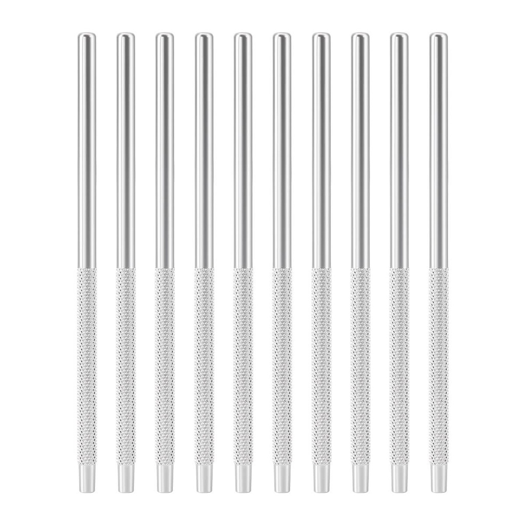 Manche de miroir buccal dentaire en acier inoxydable, lot de 10 pièces (1 Set)