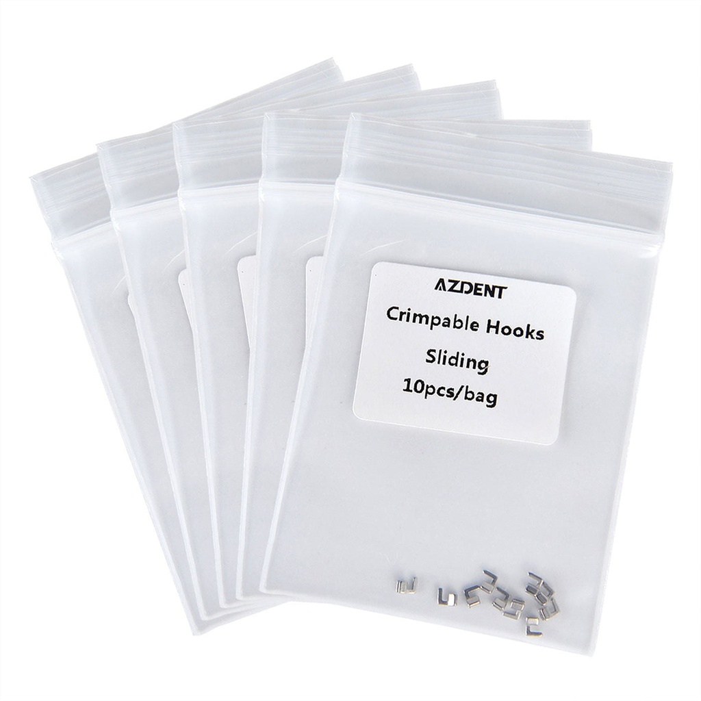 Crimpable Hooks Sliding Stainless Steel Accessory 10/Bag (1 Bag)