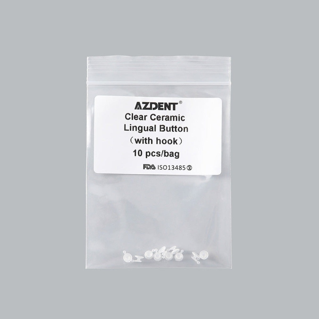 Dental Lingual Button Bondable Composite Clear Ceramic Round/Rectangular Base 10Pcs/Bag (Rectangular / 1 Bag)