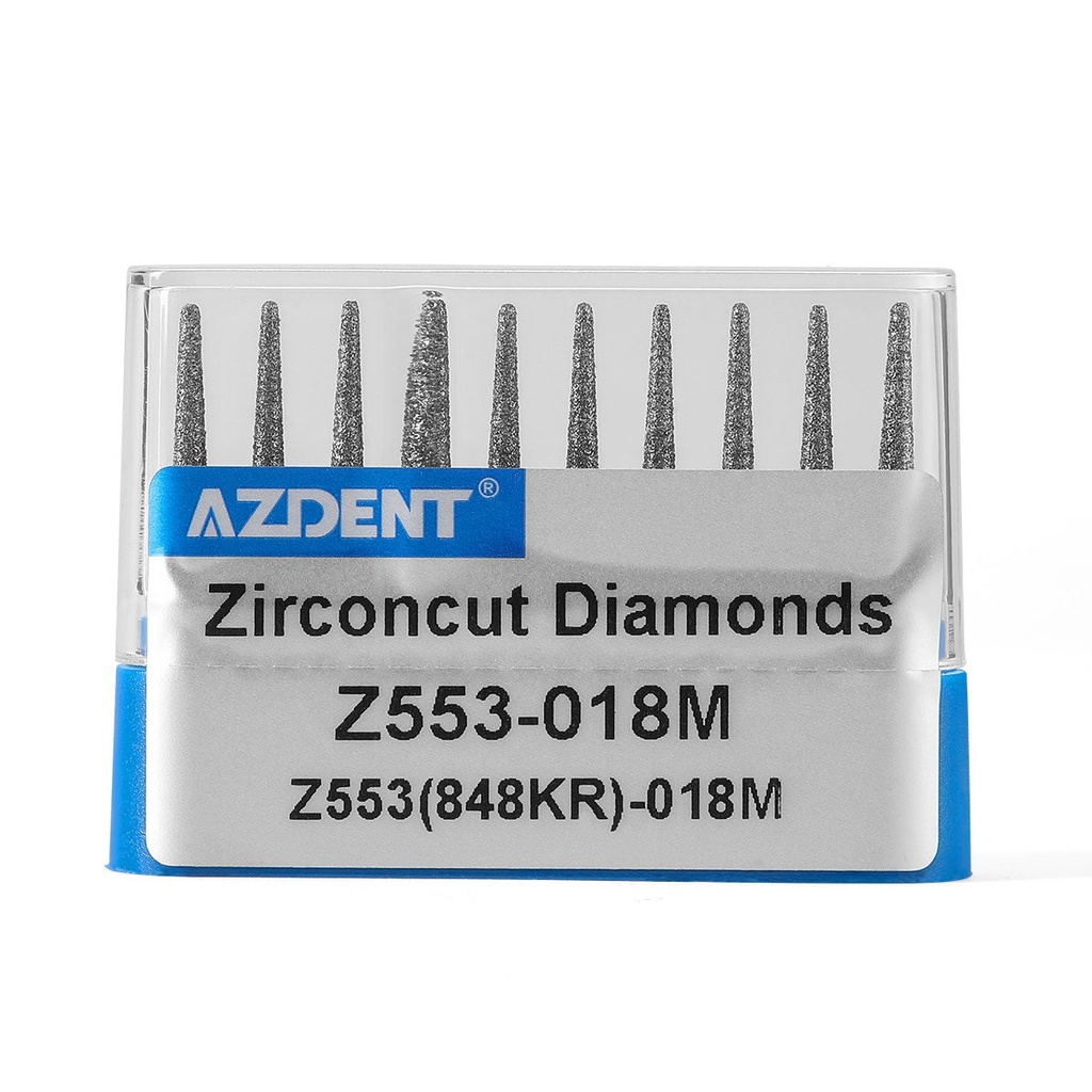 Dental Diamond Burs FG Cutting Zirconia Ceramic Taper Round Edge for High Speed Handpiece 10pcs/Box
