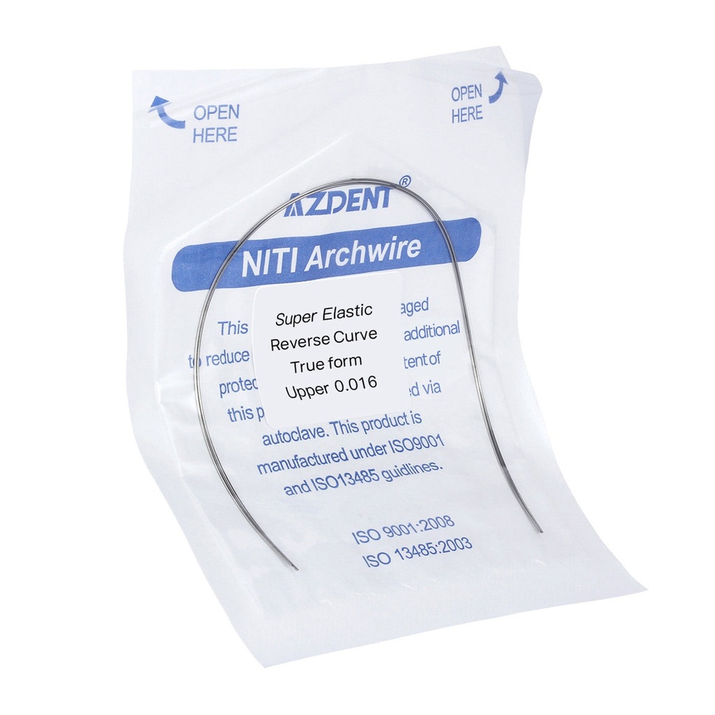 Arch Wire NiTi Reverse Curve True Form Round 0.016 Upper 2pcs/Pack (True Form Round / 0.016 Upper / 10 Packs (20 wires))