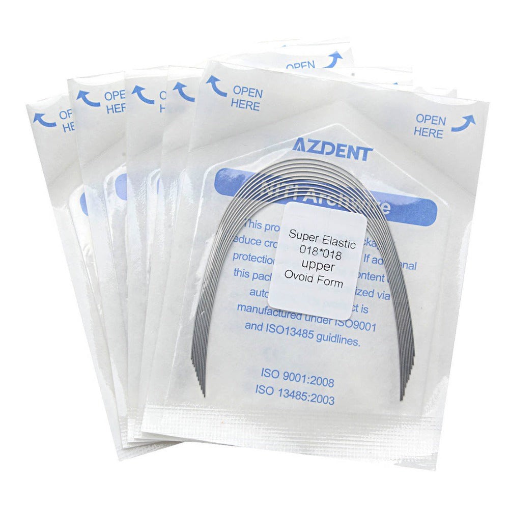 Archwire Niti Super Elastic Ovoid Rectangular Full Size 10pcs/Pack (Ovoid Rectangular / 0.014 x 0.025 Lower / 10 Packs)