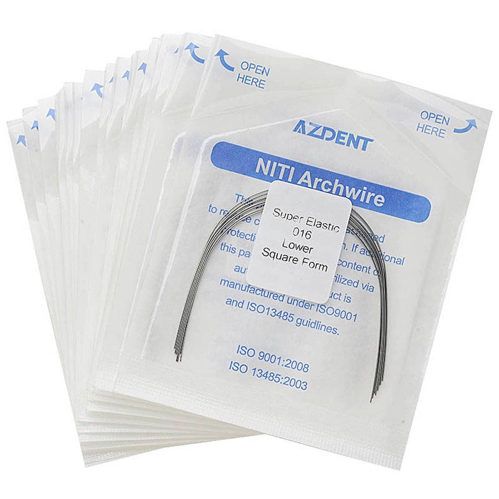 Archwire NiTi Super Elastic Square Round 0.016 Lower 10pcs/Pack