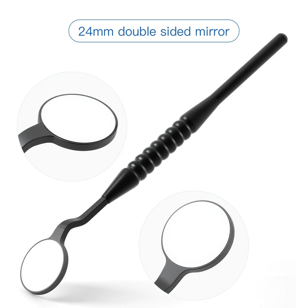 Dental Ultra Clear Mouth Mirror Imaging Sterilizable 22/24mm for Implantology and Surgery (22mm Double-Side Mirror / 1 Pc)