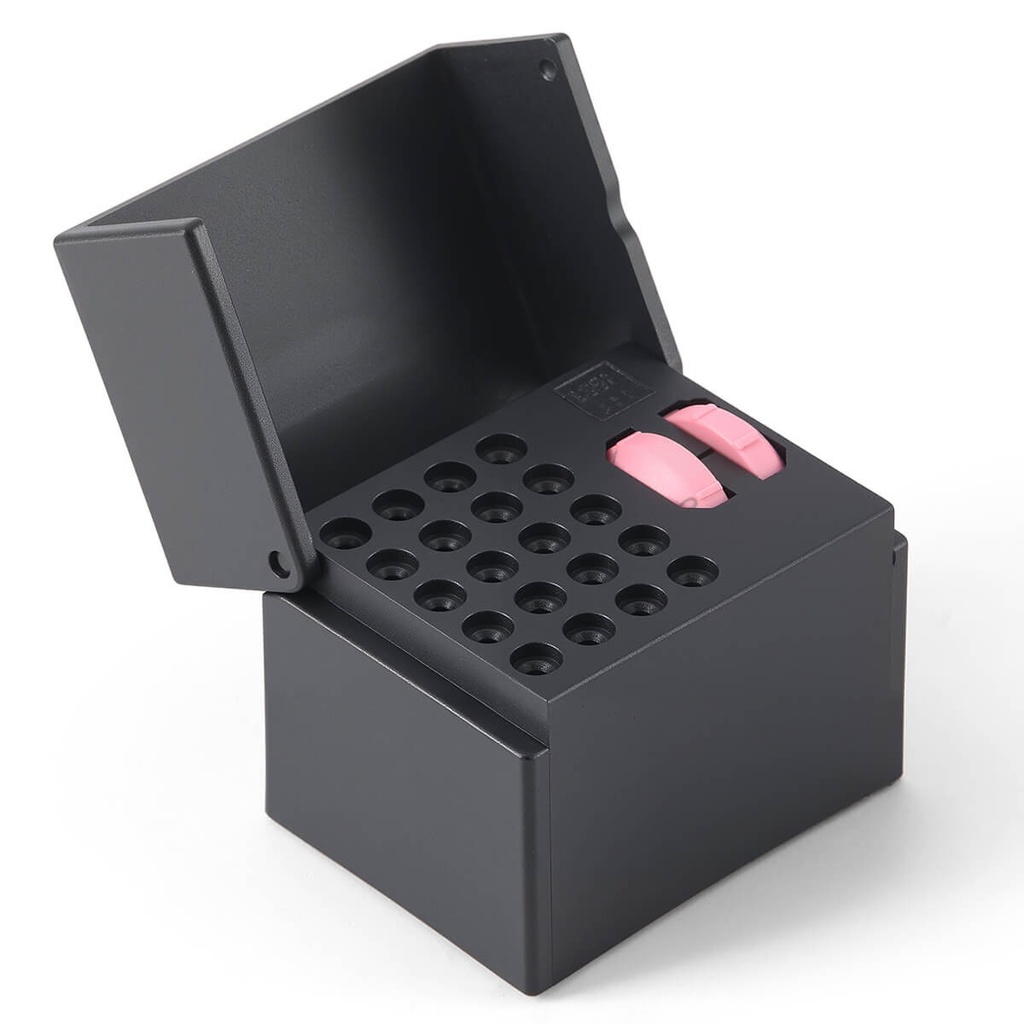 Dental 20 Holes Endo Files Disinfection Box With Memory Holder & Measuring Counter (Black / 1 Pc)