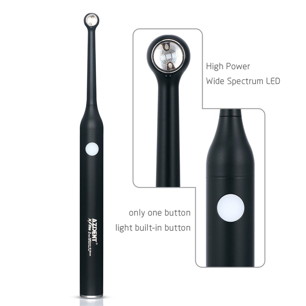 LED Curing Light Wireless Wide Spectrum 385-515nm 2300mW/Cm² High Power Easy Operation (Black / 1 PC)