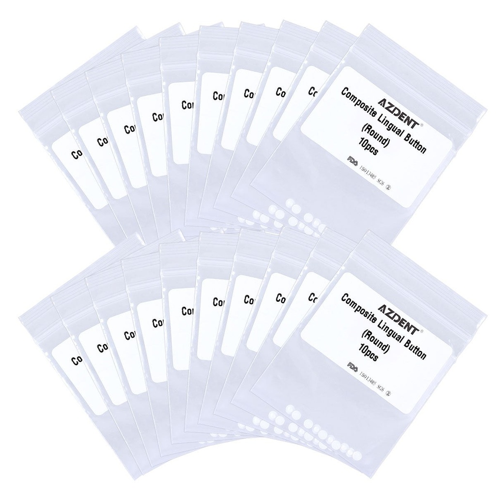 Dental Lingual Button Bondable Composite Ceramic Round Base 10/Bag