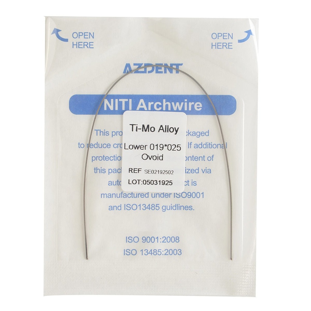 Arch Wire TMA Beta Ti-Mo Alloy Rectangular Full Size 1 pc/Pack (Ovoid Rectangular / 0.016 x 0.022 Lower / 10 Packs)